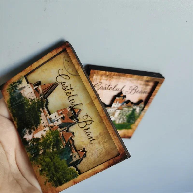 Romania Fridge Magnets Tourist Souvenir Refrigerator Sticker Wooden and Resin Fridge Magnetics Sticker for Home Decor Collection