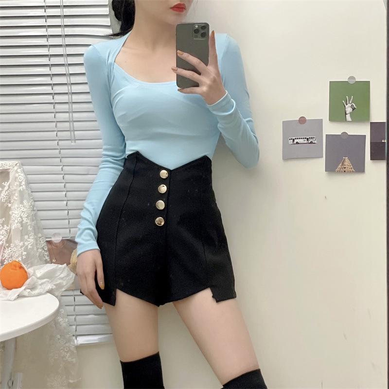 

Women s High Waist Korean Style Wide Leg Shorts - Spring/Summer Fashion XS
