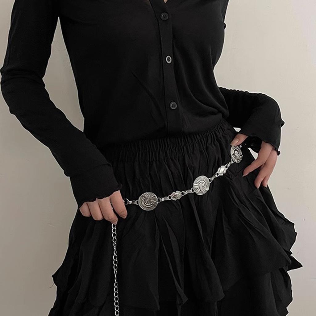 Stylish Metal Waist Belt for Women Adjustable Length Fashionable Accessory for Dresses and Pants