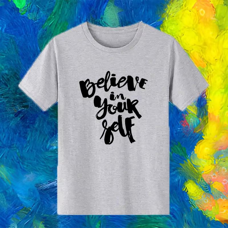 2025 Spring and Summer Loose Fitting Unisex Short Sleeved Personalized Street DIY Cute Letter Printed Pattern Round Neck T-shirt