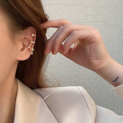Diamond-set Ear Clips, Cold Wind Temperament, Earbone Nails, No Ear Holes, Fairy Energy, Mori Super Fairy