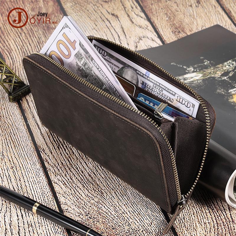 Men's RFID Genuine Leather Long Wallet & Unisex Coin Purse
