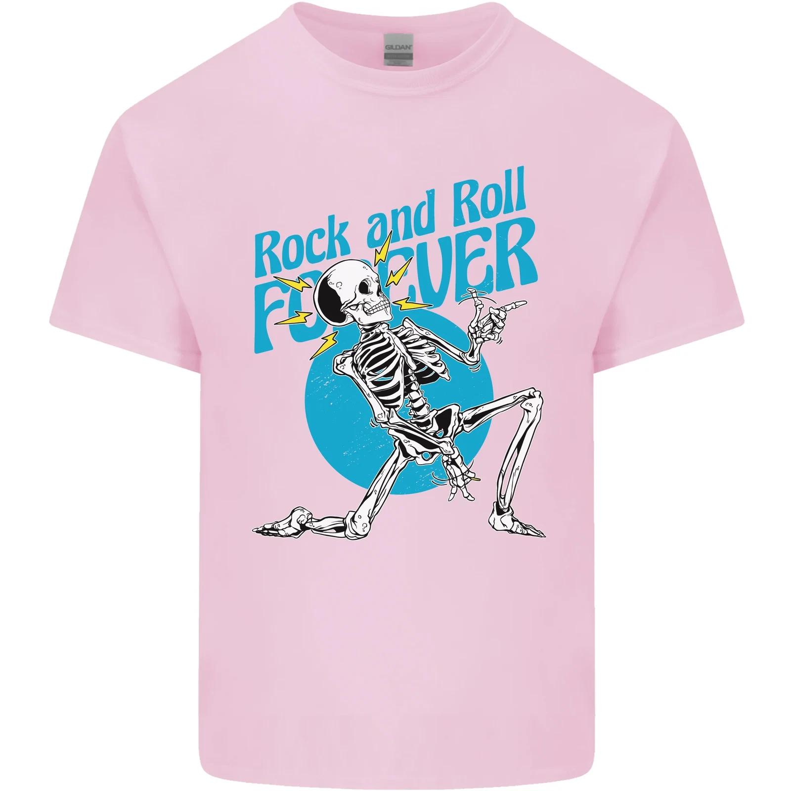 

Rock & Roll Forever Air Guitar Skeleton Skull Kids T-Shirt Childrens L