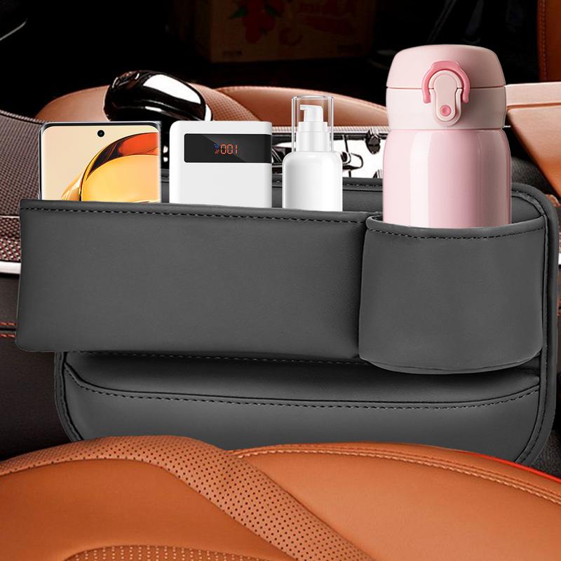 Car Seat Slot Storage Box Side Seat Filler Multipurpose Storage Box Leather Crevice Storage Organizer For Car Seat Slot Filler
