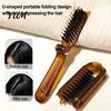 Boar Bristle Brush 1/2/3Pcs Foldable Hair Brush, Men Women Detangling All Types Styling Portable Travel Comb for Frizz Control