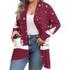 Women's Fall And Winter Fashion Casual Print Long Sleeve Mid-Length Cardigan Jacket