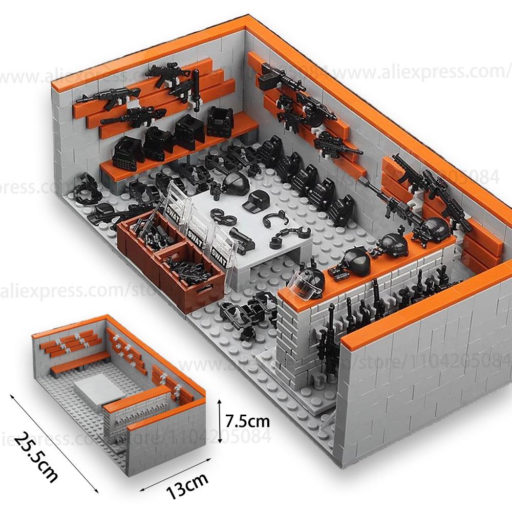Military Arsenal Special Force WW2 Infantry Military Soldiers Corp War Army Mini Gun Weapons Scale Model Building Block Toys Playsets