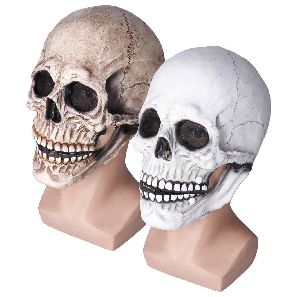 Cadılar Bayramı Kafatası Kaskı Lateks Hareketli Çene Tam Kafatası Kaskı Tatil Partisi Dekorasyonu Cosplay Cos