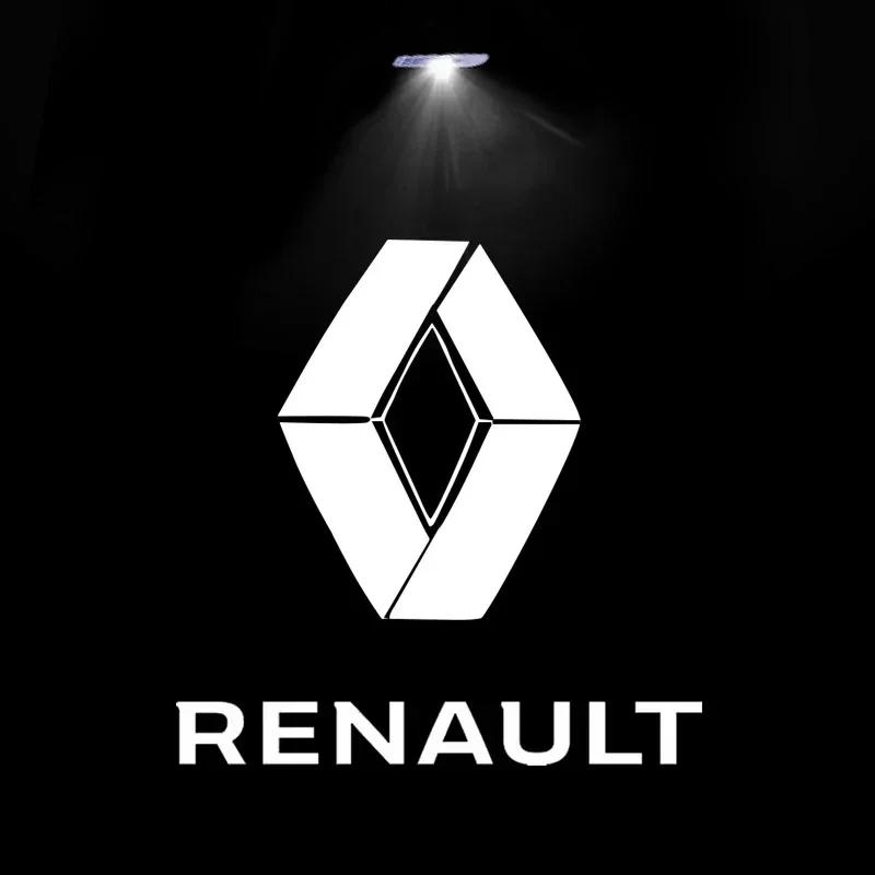 For Renault 2026 New Hub Caps 2Pcs LED Car Door Logo Laser Light Emblem Project Ghost Shadow Welcome Lamp For Renault 3 Koleos M