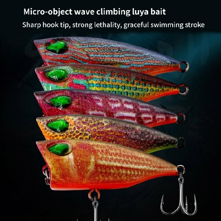 5 Pcs Floating Lures Popper Baits Fishing Artificial Hard Baits Popper Wobbler
