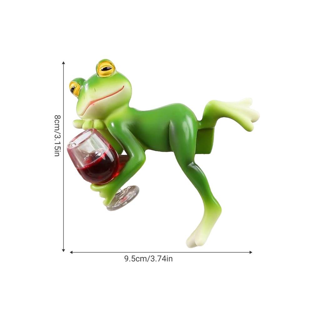 Funny Drinking Frog Statue Flower Pot Hugger Resin Hanging Frog Figurine Planter Hugger Plant Decorations for Pots