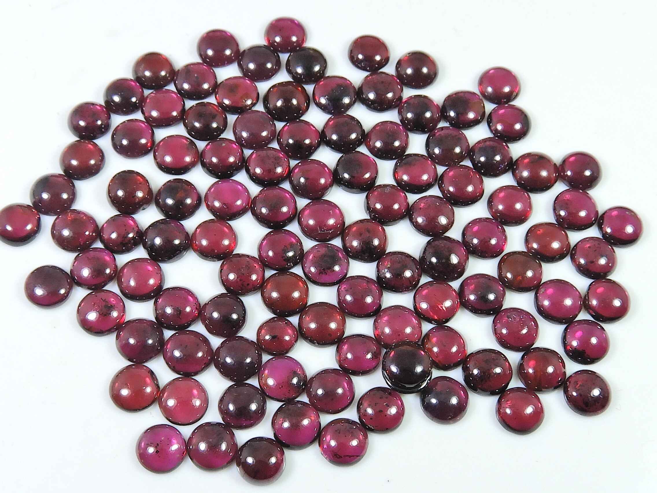 

6X6MM Natural Red Garnet Round Cabochon Loose Gemstone 102Pcs Lot RQ-1563