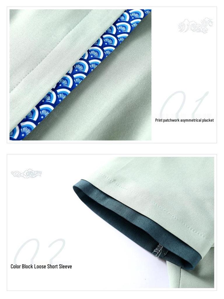 Chinese Style Short Sleeve Cleaning Uniform for Hotel and Office Staff