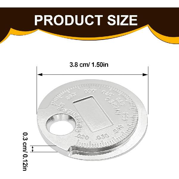 2PCS Spark Plug Gap Tool Gapper Gauge, Measuring Wire Spark Plug Gap Gauge Tool Scaled from 0.020" to 0.100", Portable Spark Plug Adjustment Tool,