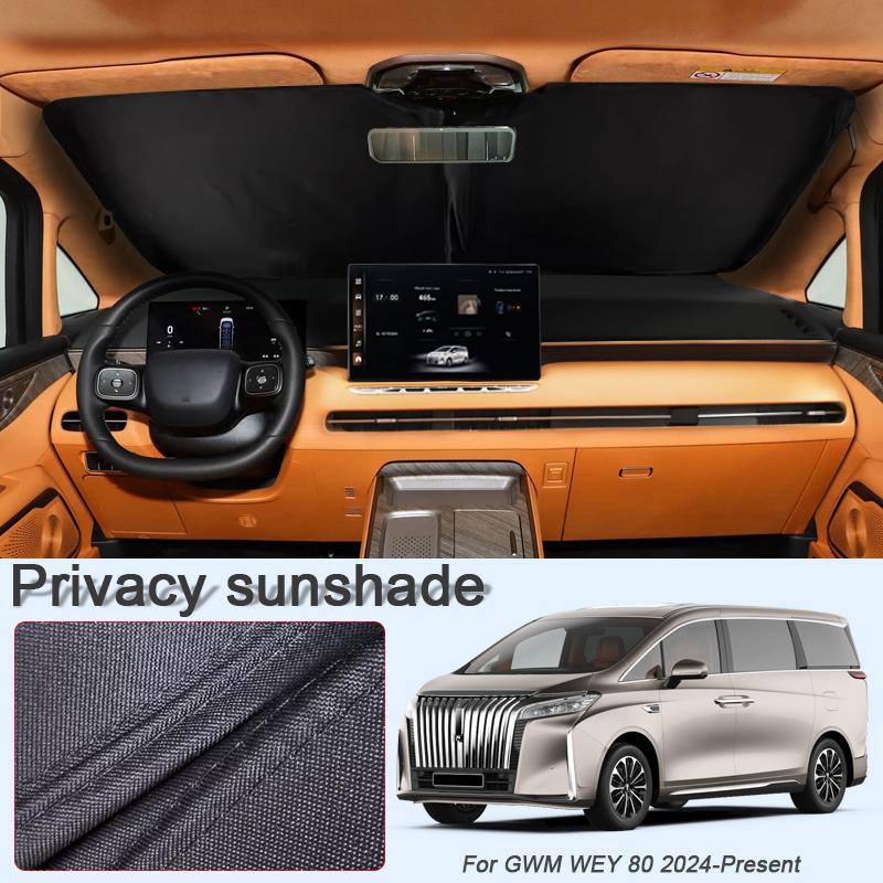 Car Black Windows Privacy Sunshade For GWM WEY 80 2024-Present Auto Anti-UV Heat Insulation Protect Cover Interior Accessories