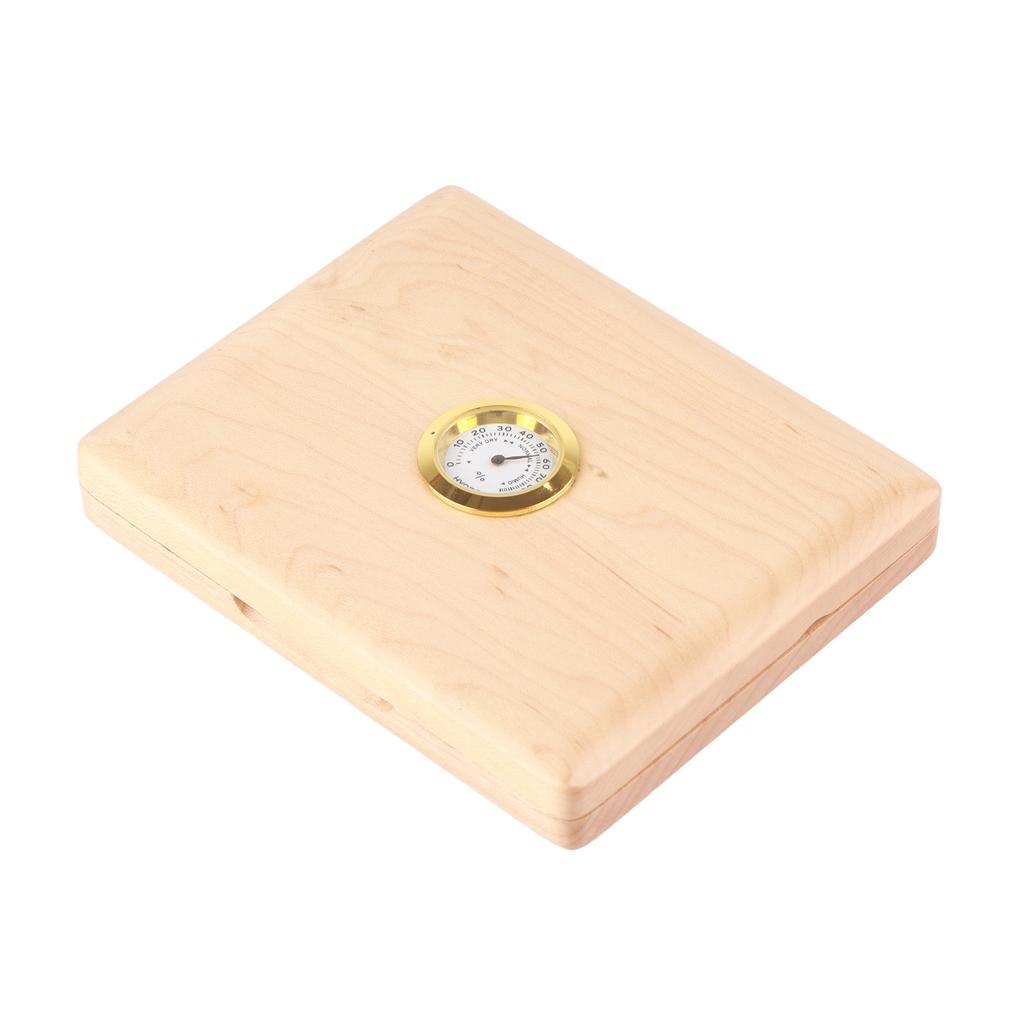 Saxophone Clarinet Reed Case Solid Wood 5 Reeds Holding Storing Box with HygrometerLog Color
