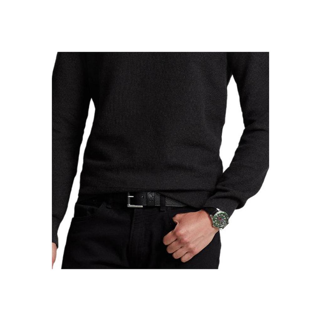 Polo Ralph Lauren FW24 Logo Embroidered Solid Color Crew Neck Long Sleeve Knit Sweater Men sweater Charcoal-Gray 710918163-005