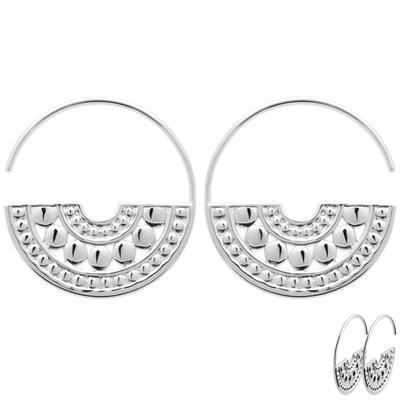 [Q4170] - Silver 'Cléopatra' Hoop Earrings (rhodium-plated) - 25 Mm - 25x13 Mm