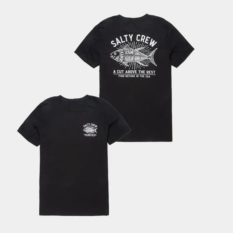 2026 Salty Crewhang Seafarer Fish Fish Rock Punk American Simple T-shirt Vintage Loose Crew Neck Short Sleeve T-shirt Tops Tees
