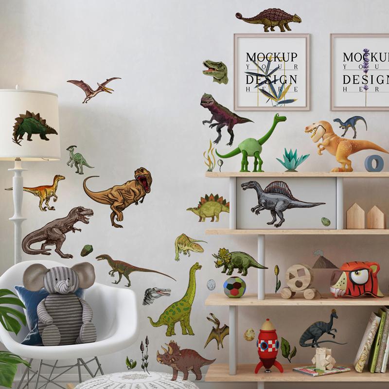 Lifelike Jurassic Dinosaur Luminous Wall Decals Vinyl Stickers Glow In The Dark For Living Room Kids Bedroom Diy Home Decoration
