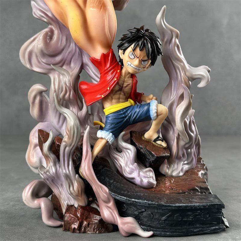 One Piece Three Stop Big Fist Luffy Wcf Scene Nica Luffy Gk Handheld Model Ornament