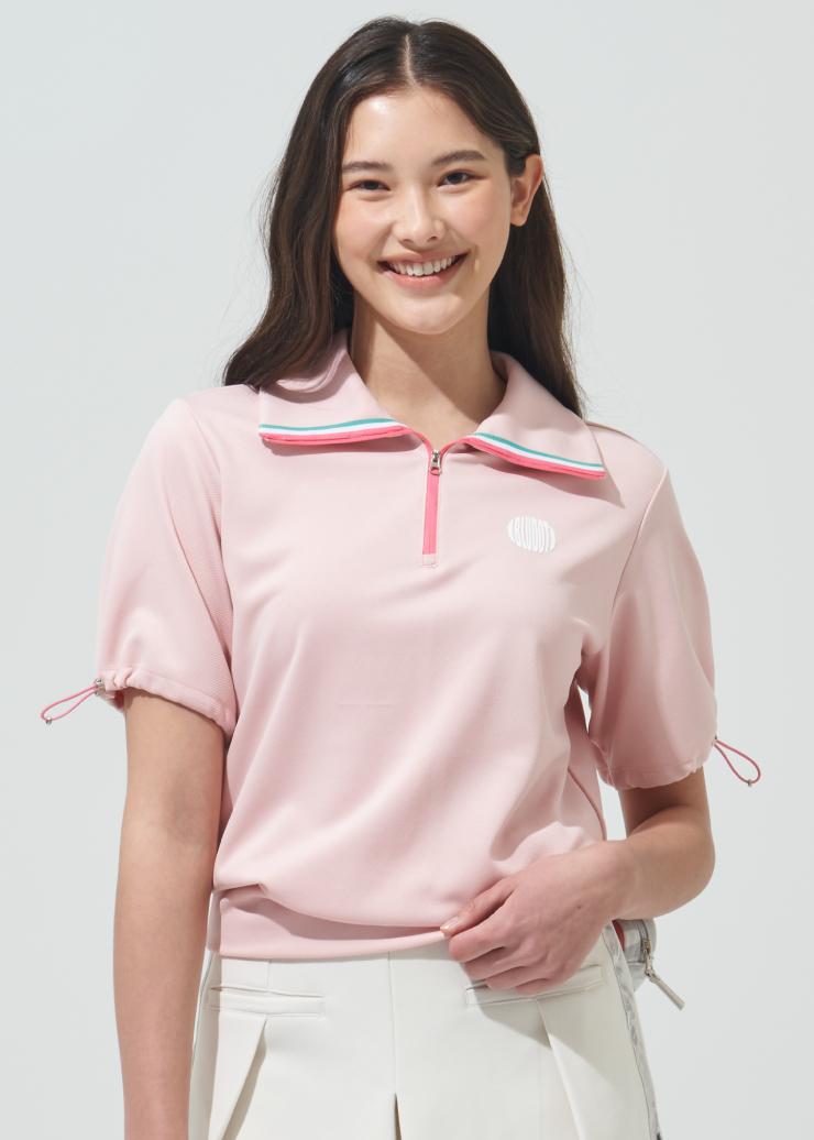 Blue Dot Tape Point Half-Zip T-Shirt_Pk 85