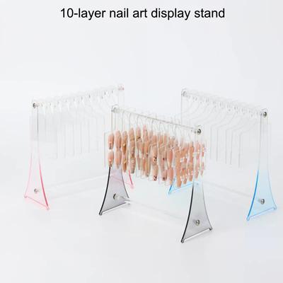 Transparent Acrylic Hook Style Nail Art Display Rack Board Gel Color Works Sample Exhibition Tools For Stand Manicure Tools