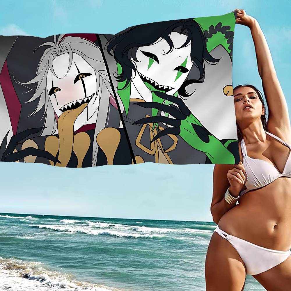 The Freak Circus Pierrot Game Beach Towel Colorful Bath Towels for Girl Microfiber Quick Dry Custom Sand Free Beach Yoga Spa Gym
