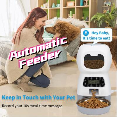 Automatischer Futterautomat für Haustiere, intelligenter Timer-Futterspender für Katzen und Hunde