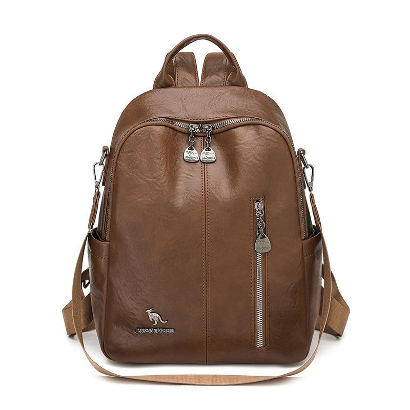 Schoolbag1011 New retro soft leather women's backpack large capacity multi-purpose backpack fashionable versatile travel schoolbag wholesale