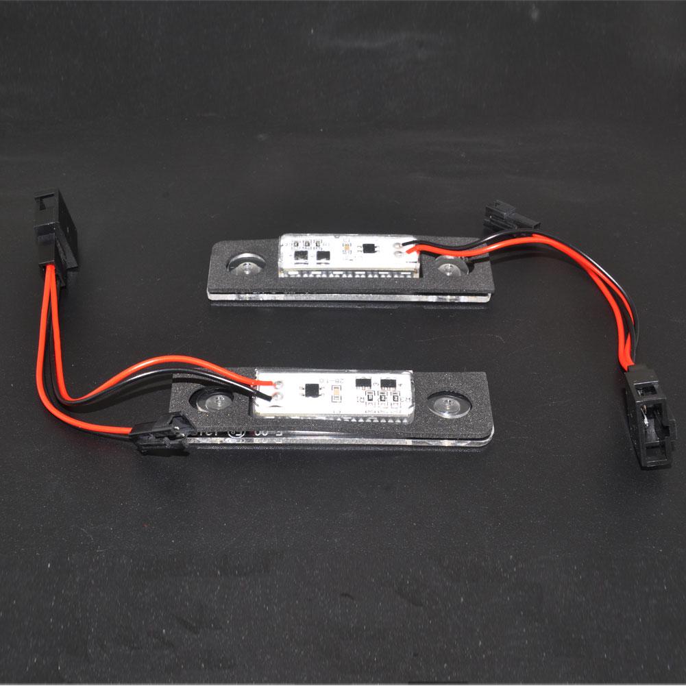 2X Car White Canbus Flawless LED License Plate Light for Skoda