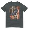 American Usa Flag Christian Cross Patriotic (On Back) Tshirt