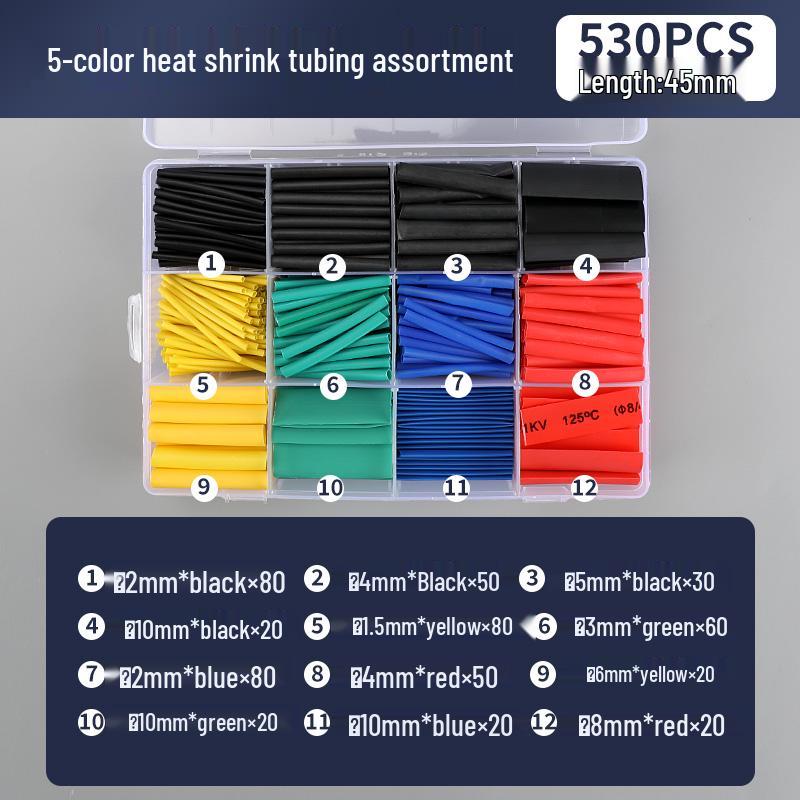 Adhesive Heat Shrink Tubes for Electricians - Thickened, 4x/5x Shrinkage, Insulating Sleeves for Wiring, Household Combo Box