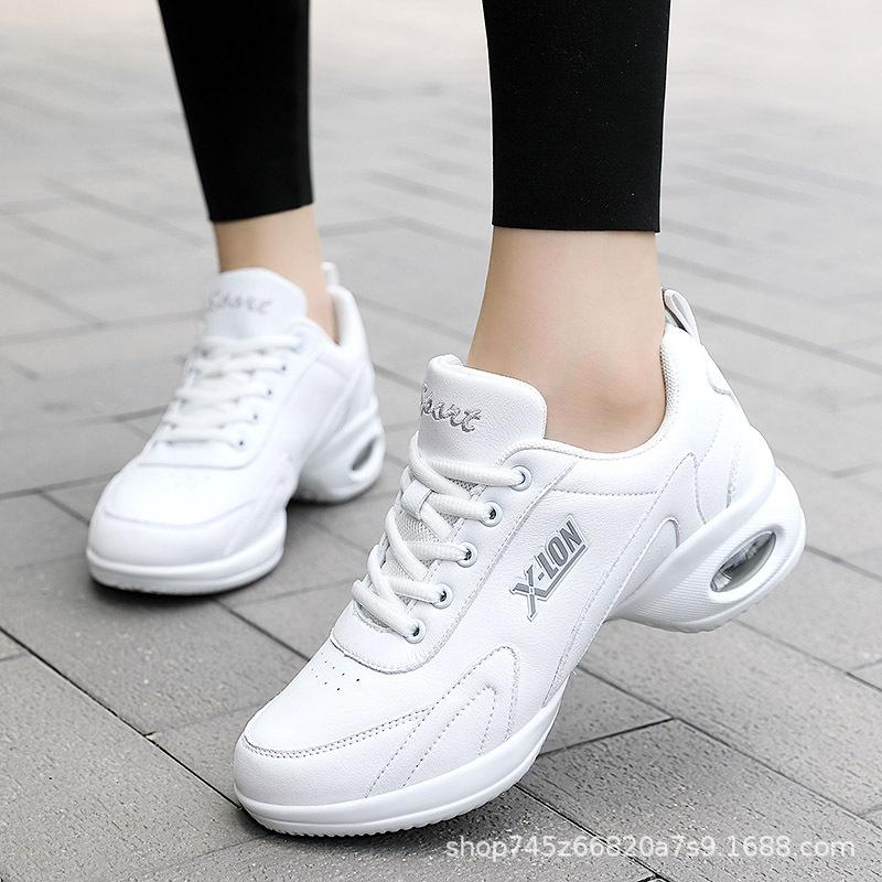 

Autumn white dance shoes soft sole low top waterproof dance shoes wear-resistant middle heel jazz square dance shoes women s middle heel 35