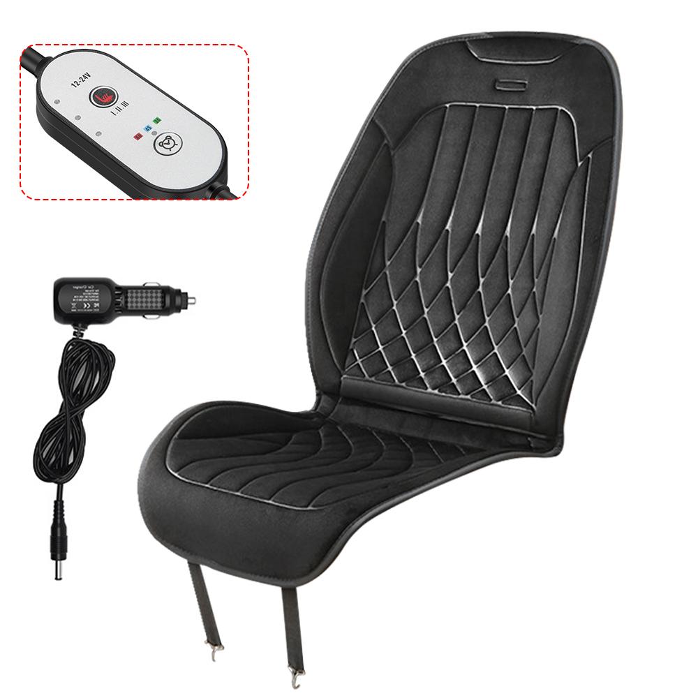 Universal Heated Car Seat Cushion 12V/24V Anti Slip Heating Winter Warm Car Cushion with Fast Heat Function for Driver Xmas Gift
