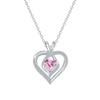 Luxury Heart Pendant Rhinestone Necklace: Colorfast Clavicle Chain, Elegant Birthstone Gift for Women