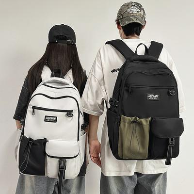 Color Block Student Schoolbag Men's Backpack Women's Large Capacity Backpack
