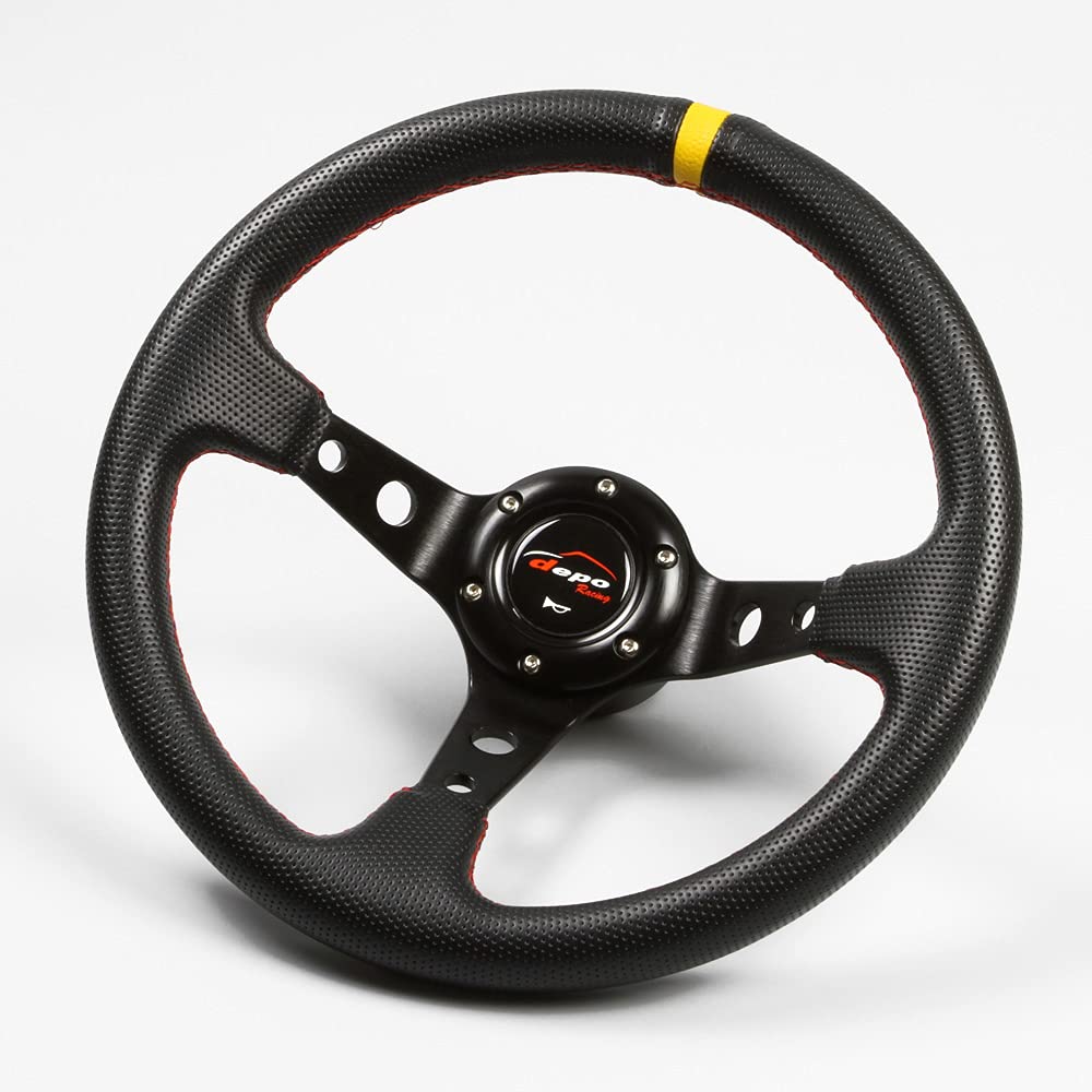 

Steering 32mm Deep Perforated Red Cross Yellow Top Wheel, Diameter, Cone, 70mm, PVC, Stitch, (D32P)