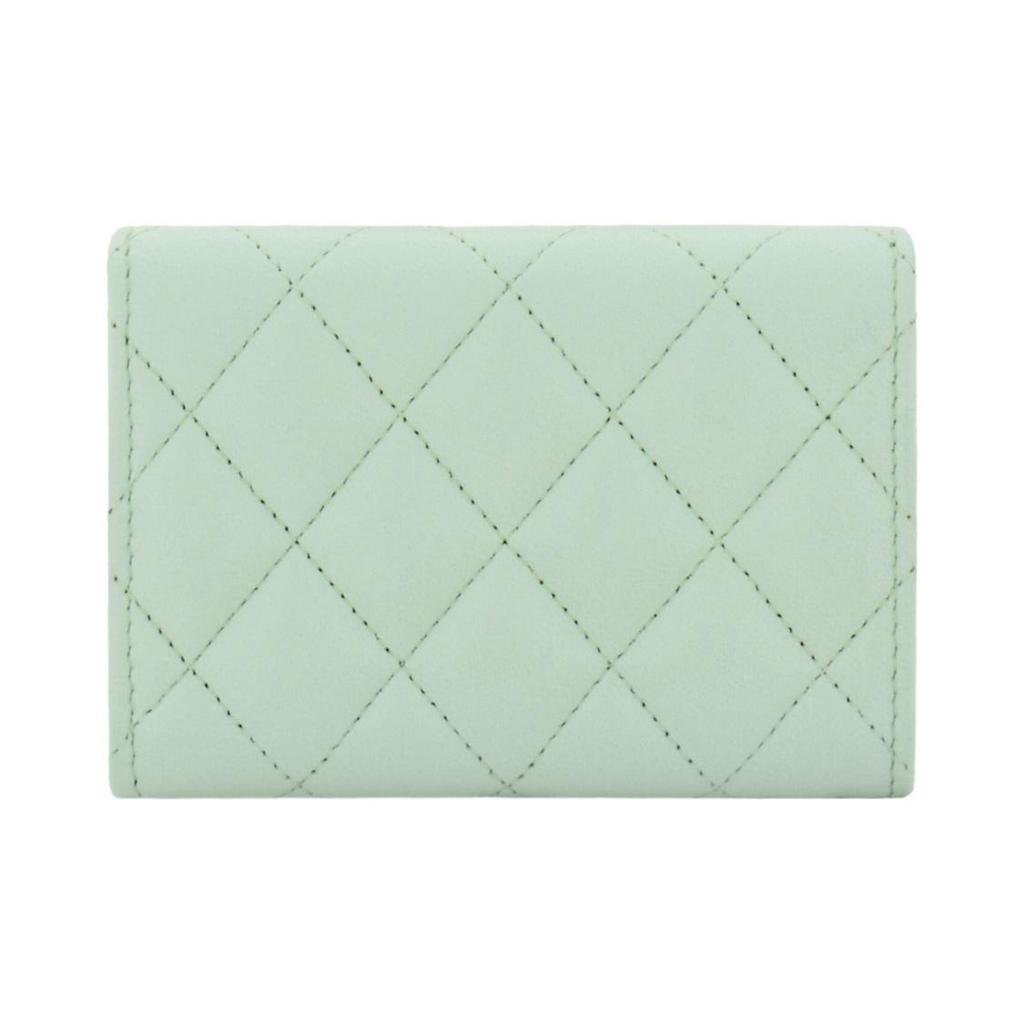Chanel  Quadri-Quilted  Double C Logo  Handbag  Women's Style  Green