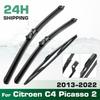 For Citroen C4 Picasso 2 2013-2022 2014 2015 2016 Wiper Front&Rear Wiper Blades Windshield Windscreen Window Brushes 30"+30"+14