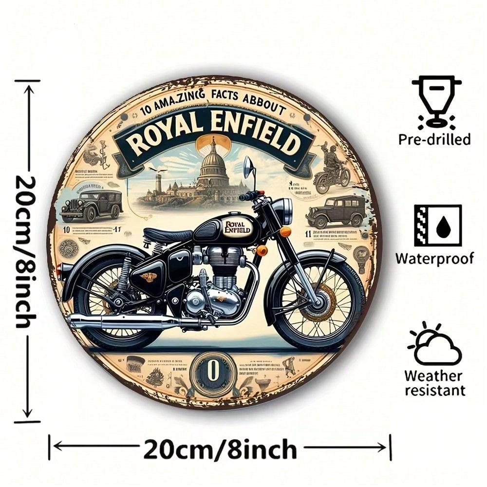 Vintage Metal Sign Round Retro Wall Art Garage Decor