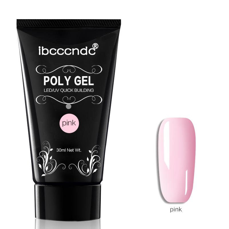 Νέο 30g Buider Nail Acrylic Poly Pink White Clear Clear Crystal UV LED Builder Gel Solution Slip Solution Quick Nail Extension Tools