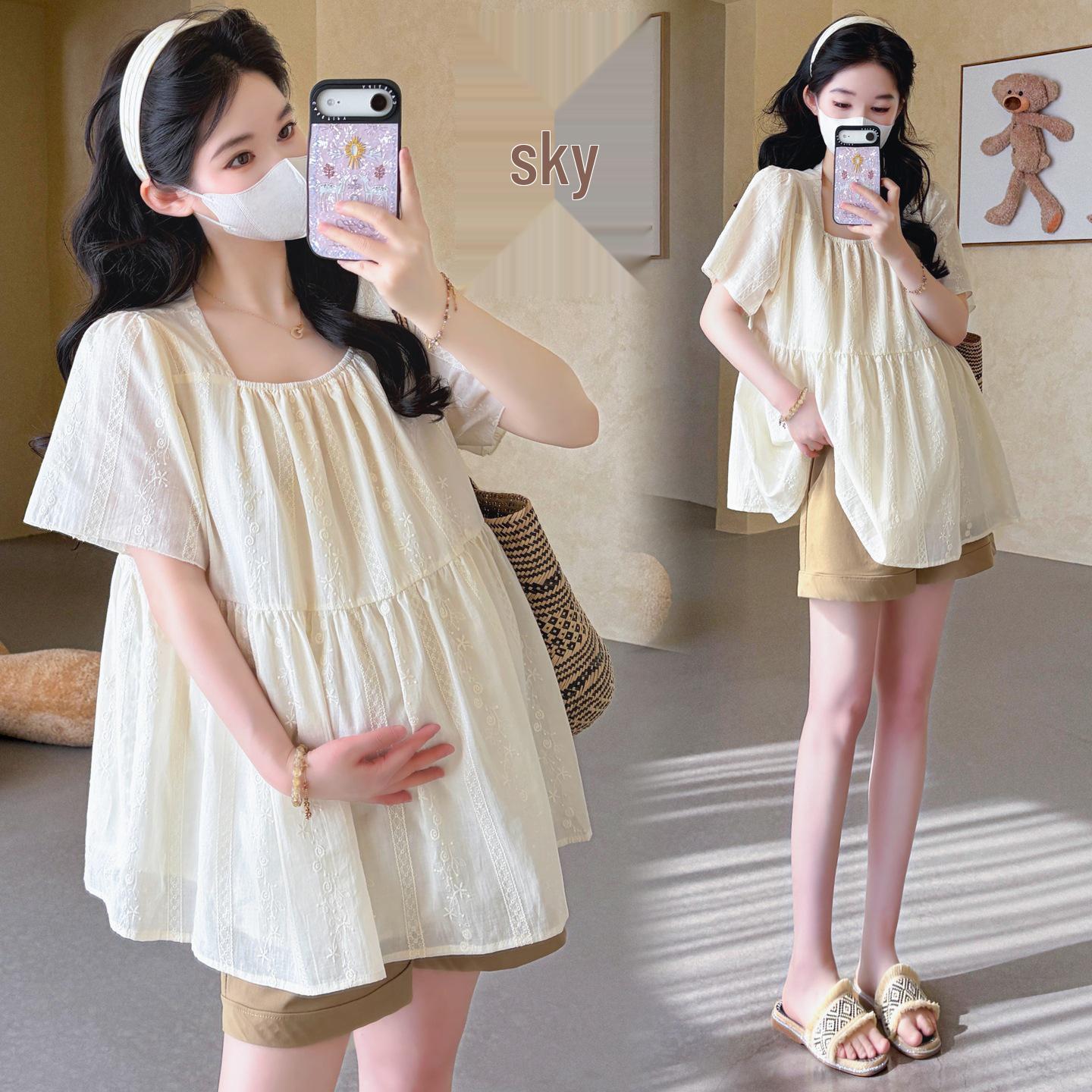 

Korean Style 2026 Lace Embroidery Doll Top & Tummy Support Shorts Set XL