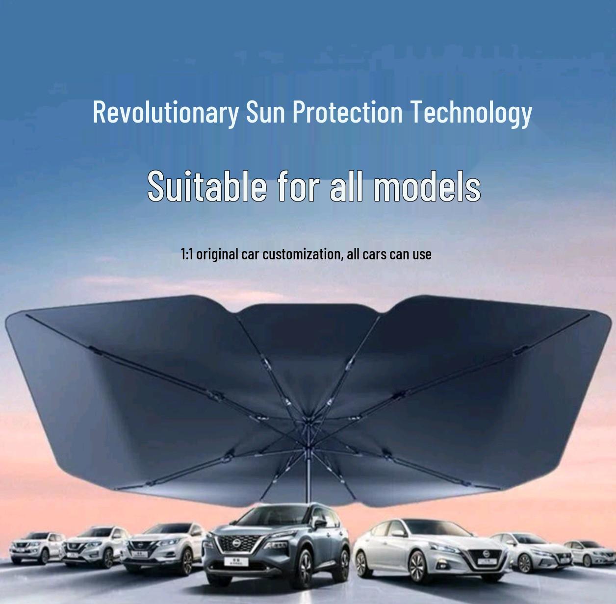 

Retractable Car Sunshade Umbrella for Sedans & SUVs - Windshield Heat Insulation & Sun Protection