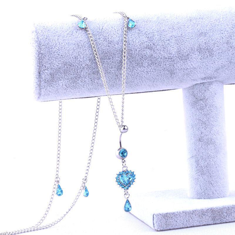 

Gaibei Европейско-американский драгоценный камень сердце поясная цепочка украшение для пупка 80-100 cm синий