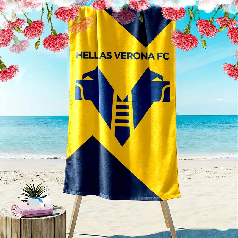 Asciugamano da Spiaggia Stampa Hellas Verona, Asciugamano Grande Morbido Asciugatura Rapida per Spiaggia Campeggio Nuoto
