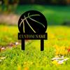 Personalized Iron Basketball Garden Stakes Durable Lawn Decor Gift for Fans Custom Sign