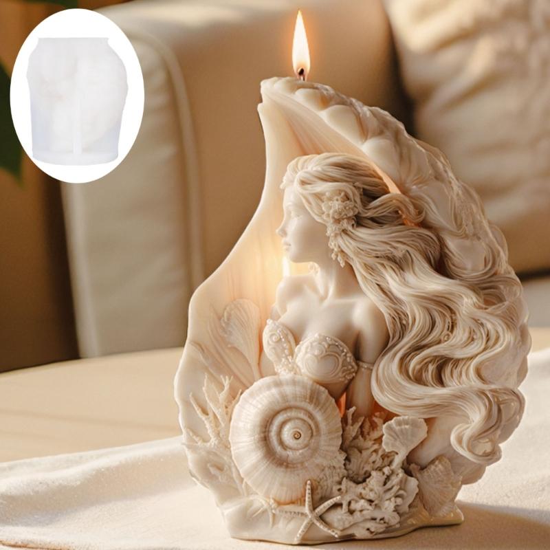 Elegant Mermaids Designs Silicone Candle Mould Crafted From Food Grade Materials For Making Candle And Soaps