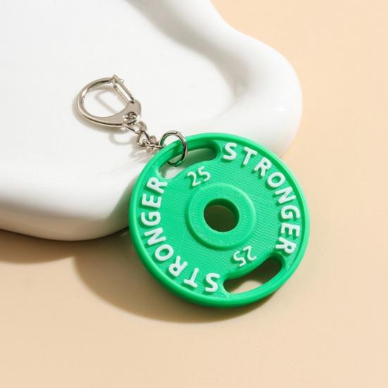 Keychain Pendant Small Barbell Charm Gym Keyring Sports Style Mini Fitness