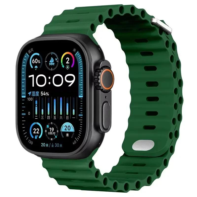 Ozean-Silikonarmband für Apple Watch Ultra 3/2 49mm Serie 11/10 46mm 42mm 9 8 7 45mm 41mm Armband iWatch 6 5 SE 44 40mm Armband